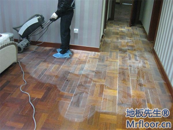 特佳地板重涂案例木地板翻新