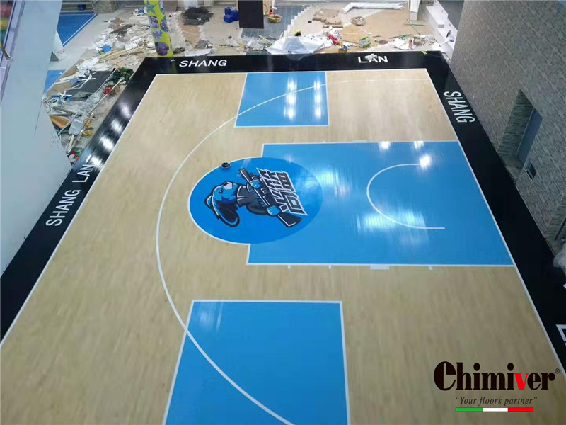 凯美沃无锡尚篮球馆翻新保养彩漆施工案例