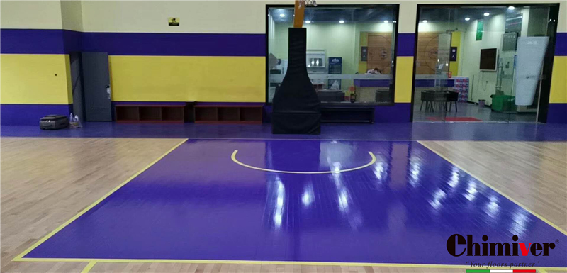 湖人篮球训练营凯美沃FIBA体育彩漆划线施工案例