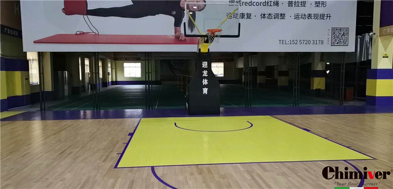湖人篮球训练营凯美沃FIBA体育彩漆划线施工案例