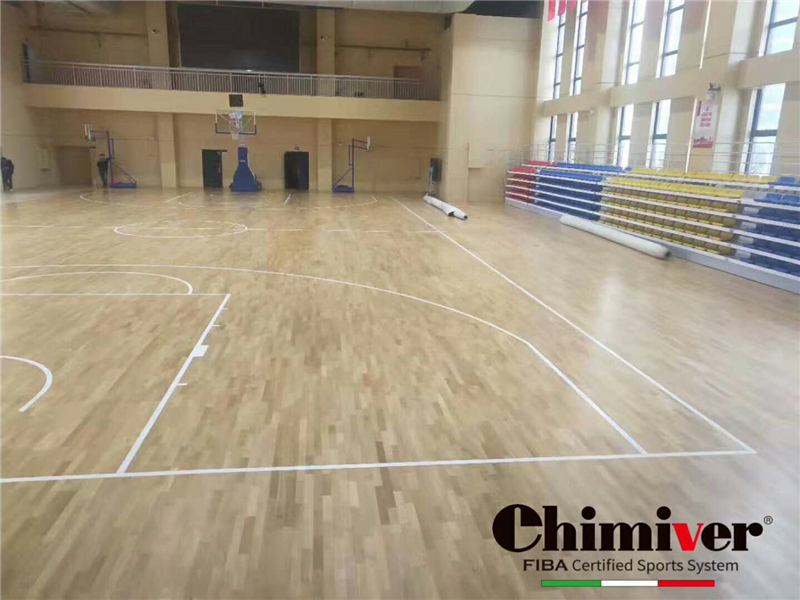 湖南长沙麓山国际实验小学体育馆地板保施工案例